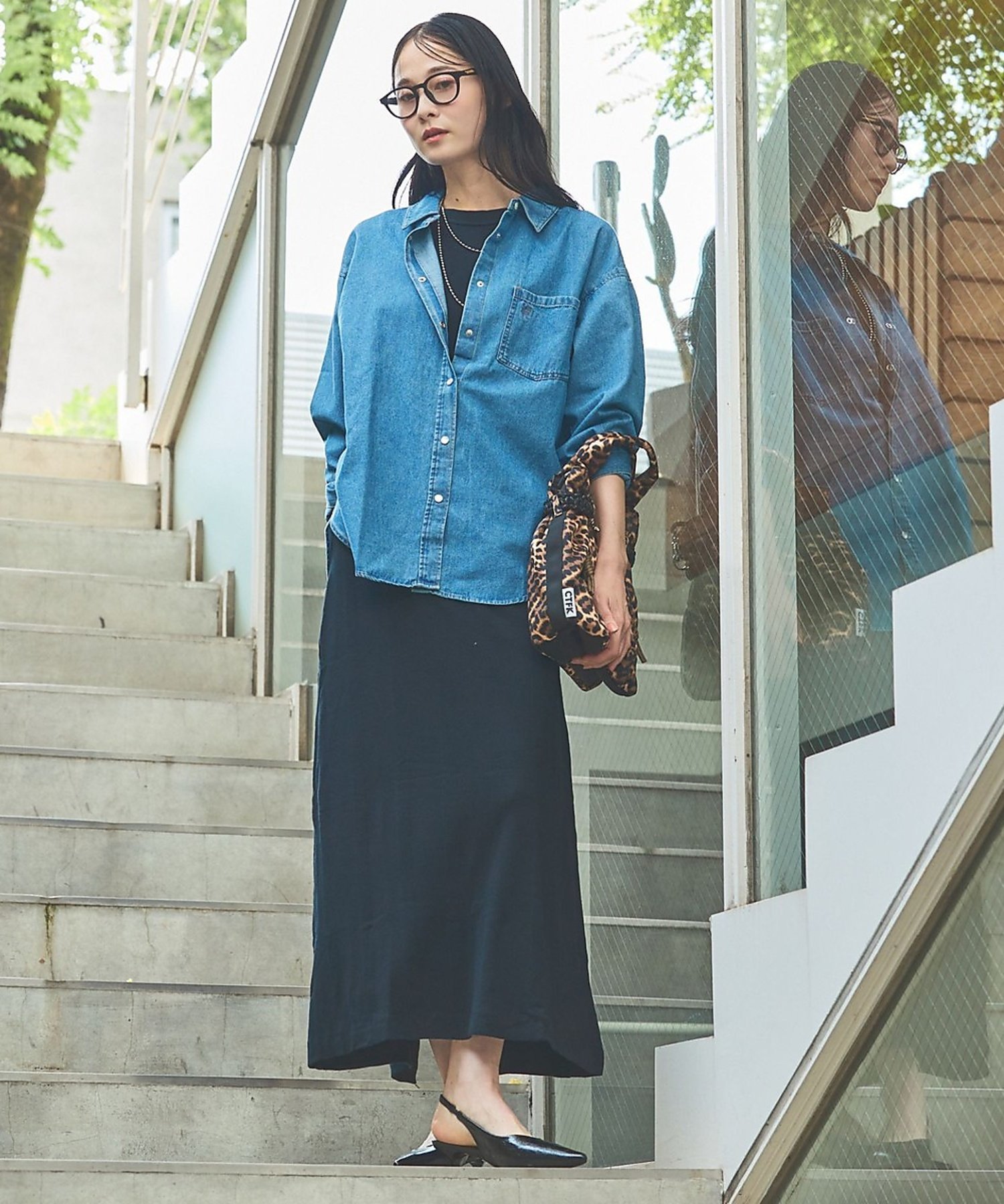 Rouge vif la cle 【SOMETHING/サムシング】BIG DENIM SHIRT/デニムシャツ/ ルージュ・ヴィフ ラクレ トップス シャツ・ブラウス ブルー