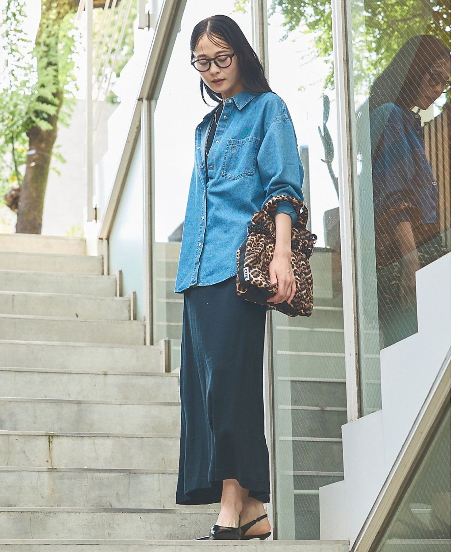 Rouge vif la cle 【SOMETHING/サムシング】BIG DENIM SHIRT/デニムシャツ/ ルージュ・ヴィフ ラクレ トップス シャツ・ブラウス ブルー