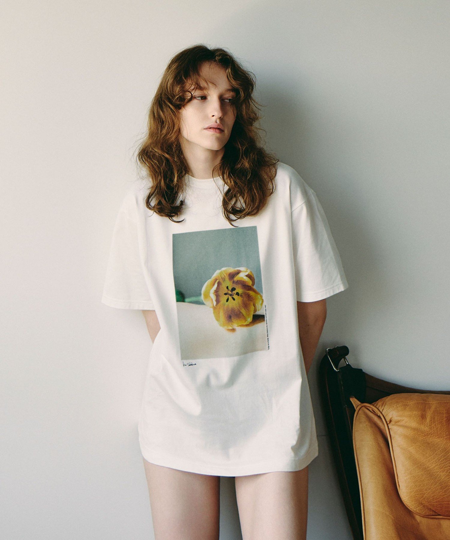 AEWEN MATOPH ＜Kei Sakakura for AEWEN MATOPH＞フォトTシャツ Tulip on body ユナイテッドアローズ トップス カットソー・Tシャツ ブラック ホワイト