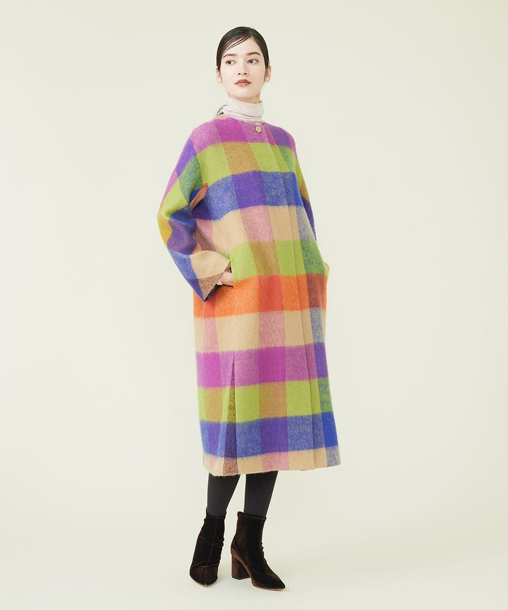【SALE／50%OFF】Sybilla ブロックチェックウールコート シビラ ジャケット・アウター その他のジャケット・アウター【送料無料】のサムネイル