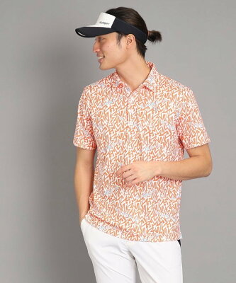 【SALE/50%OFF】adabat 【ひんやりCOOL素材】幾何学模様 半袖ポロシャツ アダバット トップス ポロシャツ オレンジ ブルー ネイビー【送料無料】