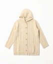 Mademoiselle NON NON SOFTBRITISHWOOL フード付きコート マドモアゼルノンノン トップス カーディガン ブラウン グレー ネイ...