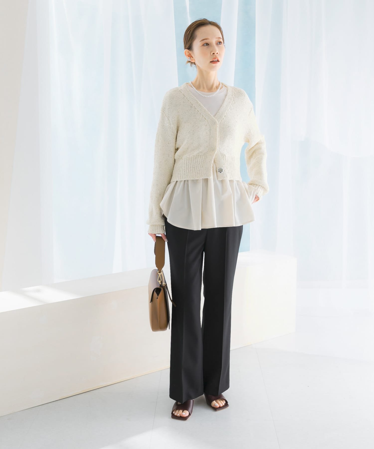 【SALE／50%OFF】URBAN RESEARCH ROSSO ラメミックスショートカーディガン アーバンリサーチロッソ トップス カーディガン イエロー ホワイト【送料無料】