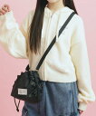 【SALE/50%OFF】PINK-latte カジュアルリボン巾着ショルダー ピンク ラテ バッグ ショルダーバッグ パープル カーキグリーン ブラック