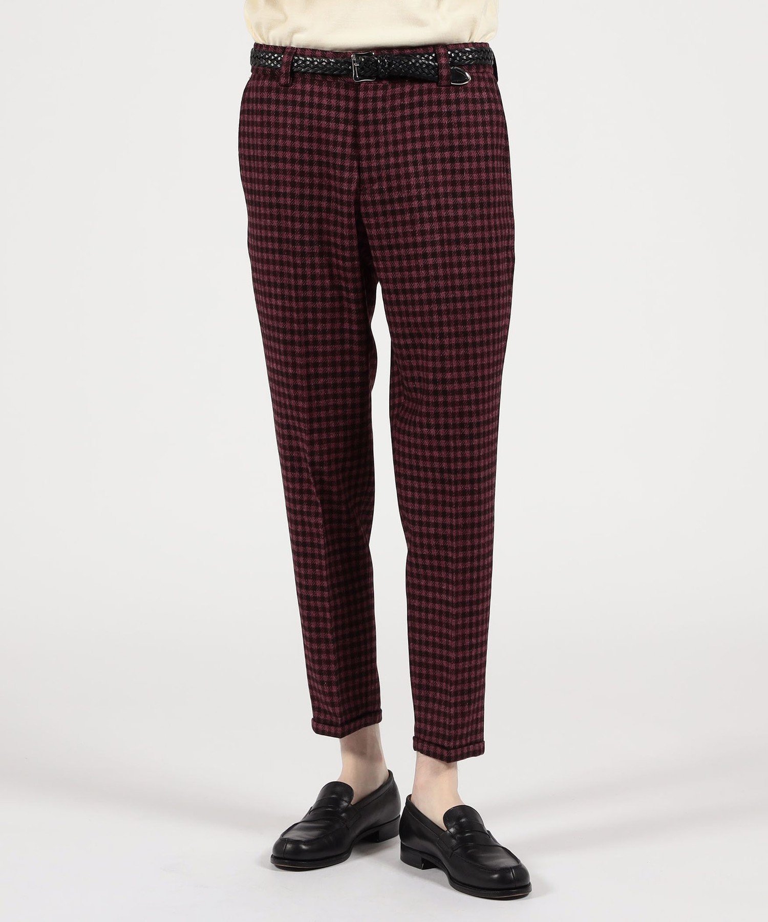 【SALE／62%OFF】TOMORROWLAND BUYING WEAR PT TRINO Rebel Fit ウールシルクリネン ノープリーツスラックス トゥモローランド パンツ スラックス・ドレスパンツ レッド グレー【送料無料】
