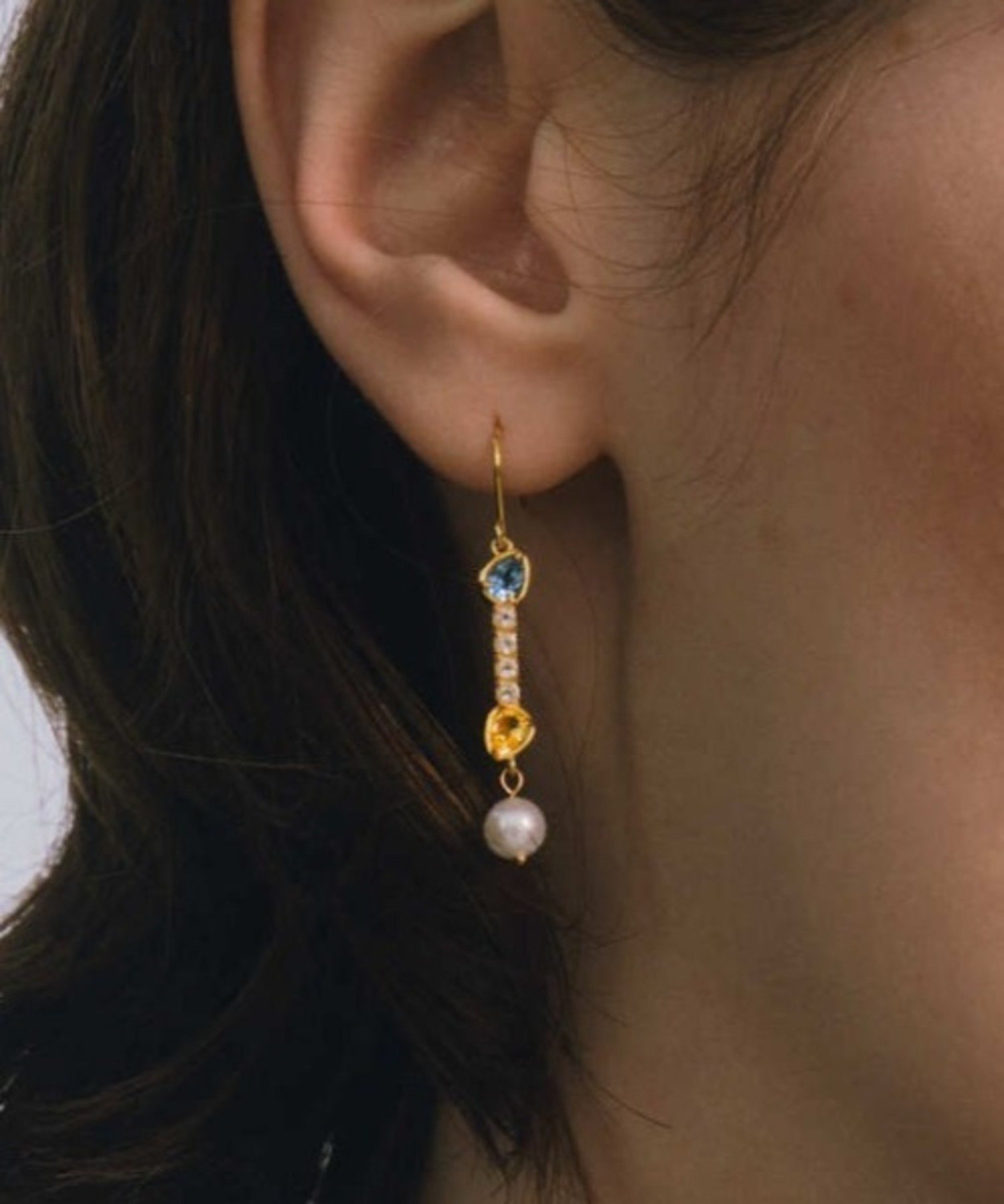 les bon bon les bonbon/lily pearl pierce リリーパールピアス 10金 天然石 片耳 フォブ アクセサリー・腕時計 ピアス パープル【送料無料】