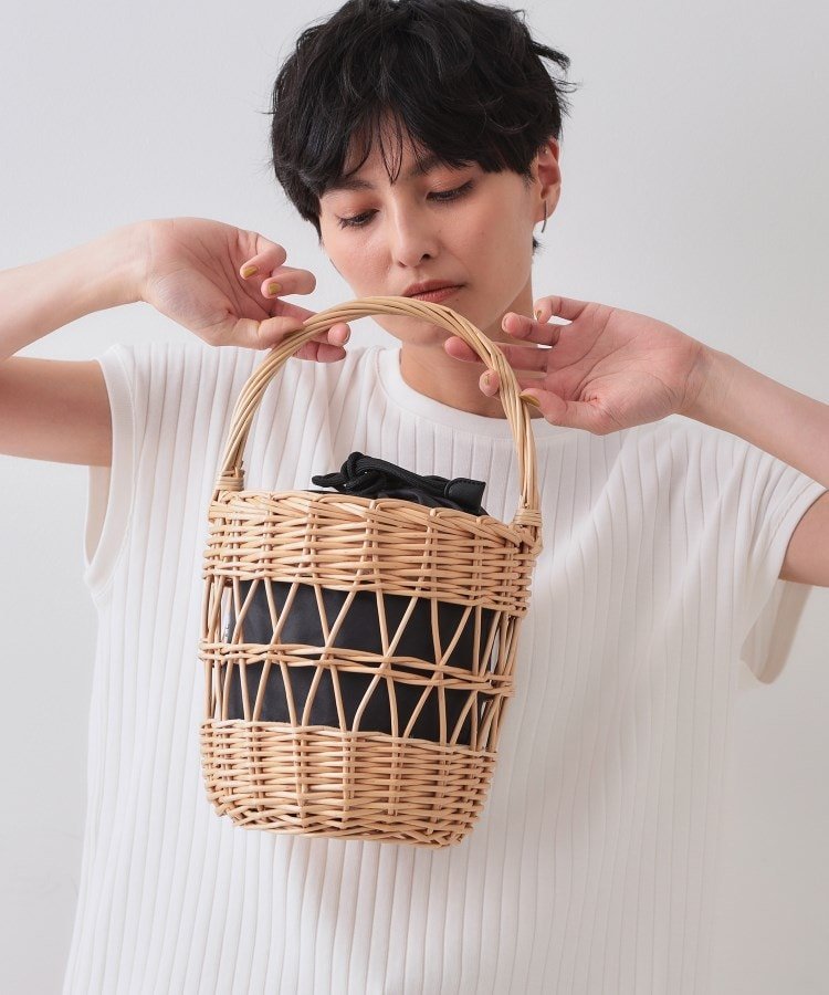 【SALE／50%OFF】OPAQUE.CLIP 柳バスケットバッグ オペークドットクリップ バッグ ハンドバッグ ブラックのサムネイル