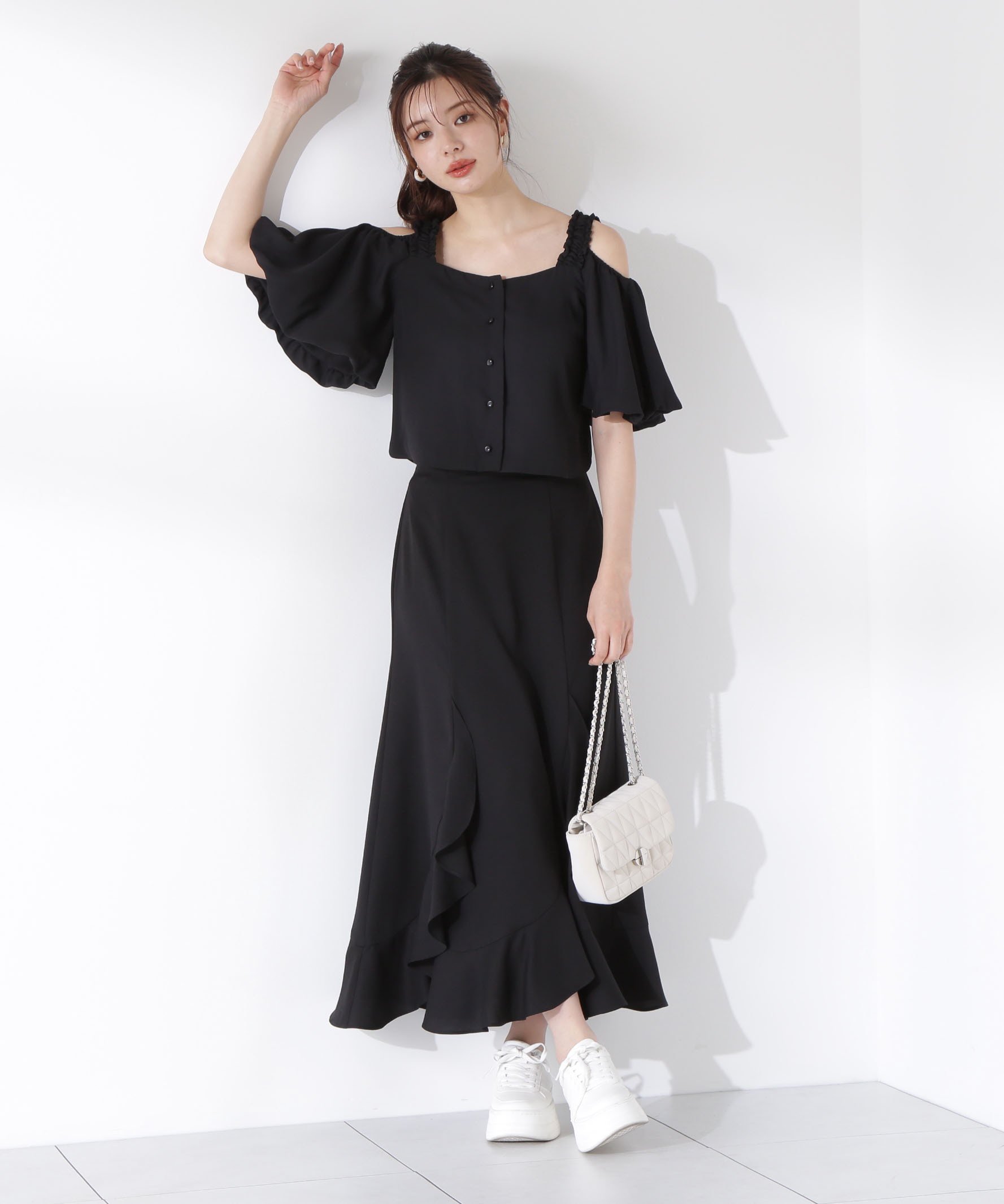 PROPORTION BODY DRESSING ラッフルマーメイドスカート プロポーションボディドレッシング スカート その他のスカート ブラック ブルー