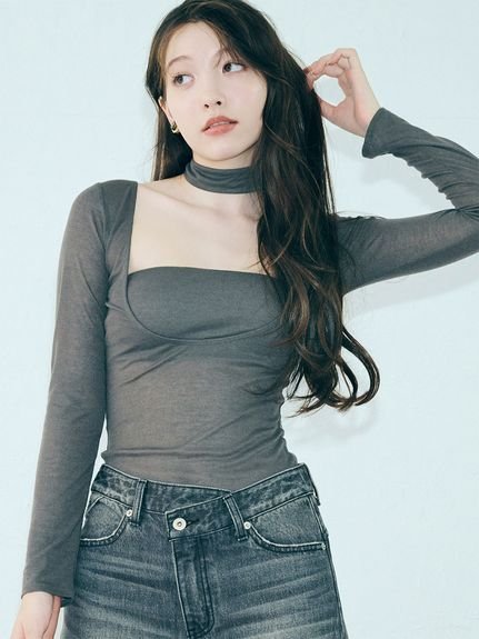 【SALE／50%OFF】LILY BROWN 【LILY BROWN Lingerie】バンドゥ付き2wayボディスーツ リリーブラウン トップス カットソー・Tシャツ ブラウン ホワイト【送料無料】