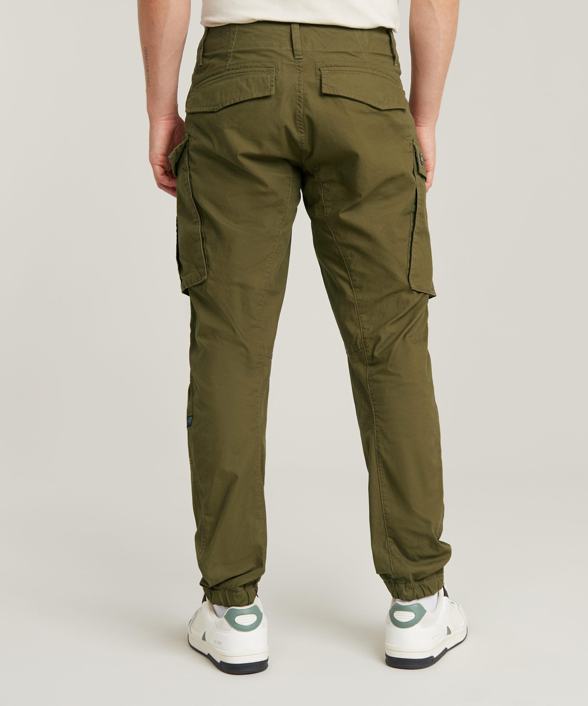 【公式ショップ】3D Regular Tapered Cuffed Cargo Pants/立体裁断レギュラーテーパードジョガーカーゴパンツ ジースターロゥ パンツ カーゴパンツ カーキグリーン