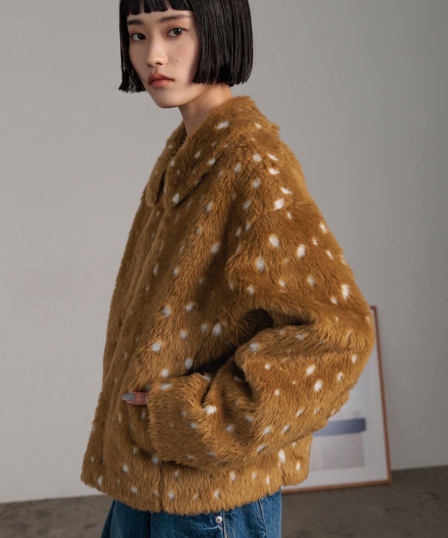 LOWRYS FARM 【襟取り外し可能】ファーブルゾン ローリーズファーム ジャケット・アウター ブルゾン・ジャンパー ホワイト グレー ブラウン【送料無料】のサムネイル