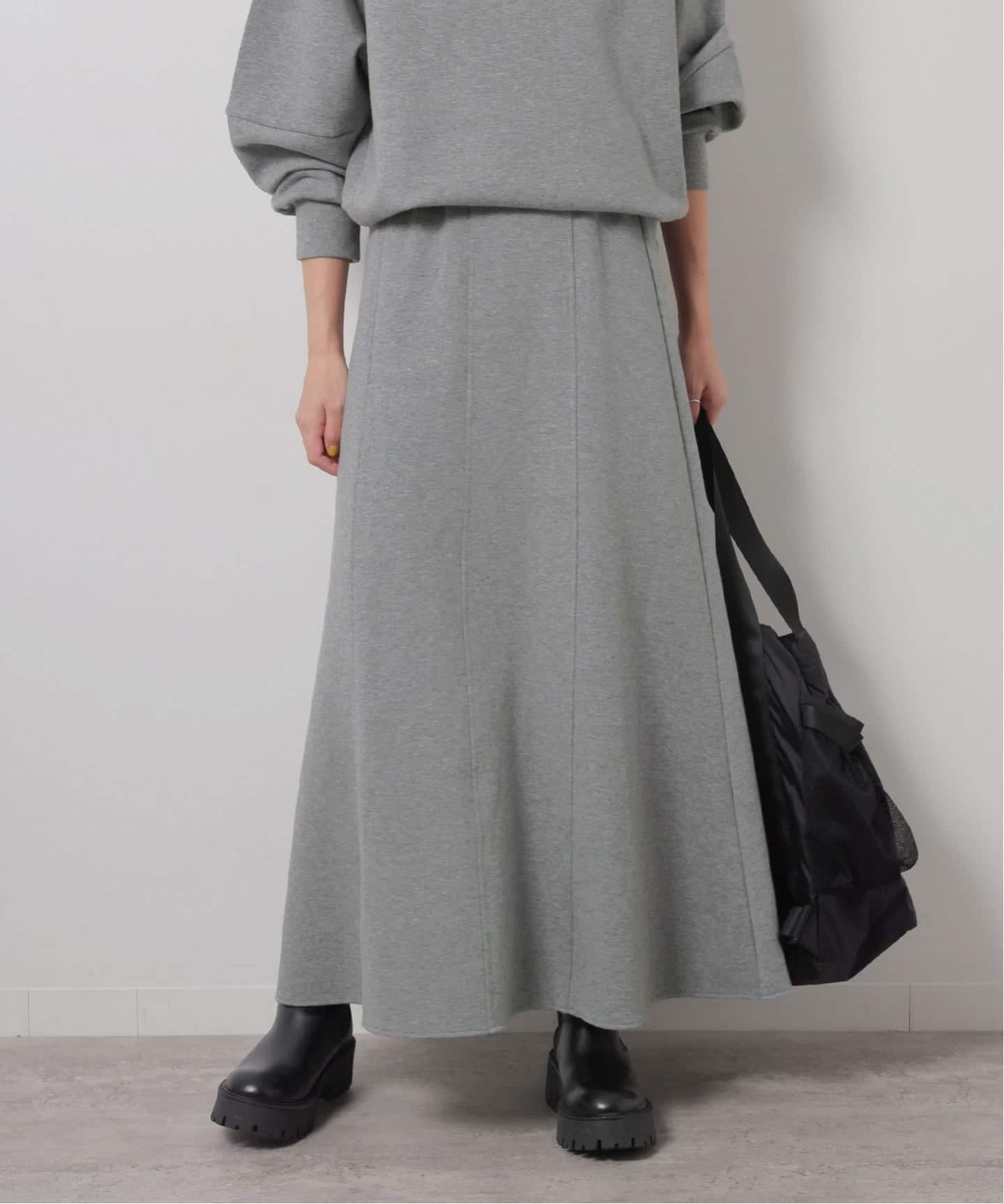 JOURNAL STANDARD relume 《追加 / 新色》CTダンボールフレアスカート ジャーナル スタンダード レリューム スカート ロング・マキシスカート ブラウン グレー ブラック