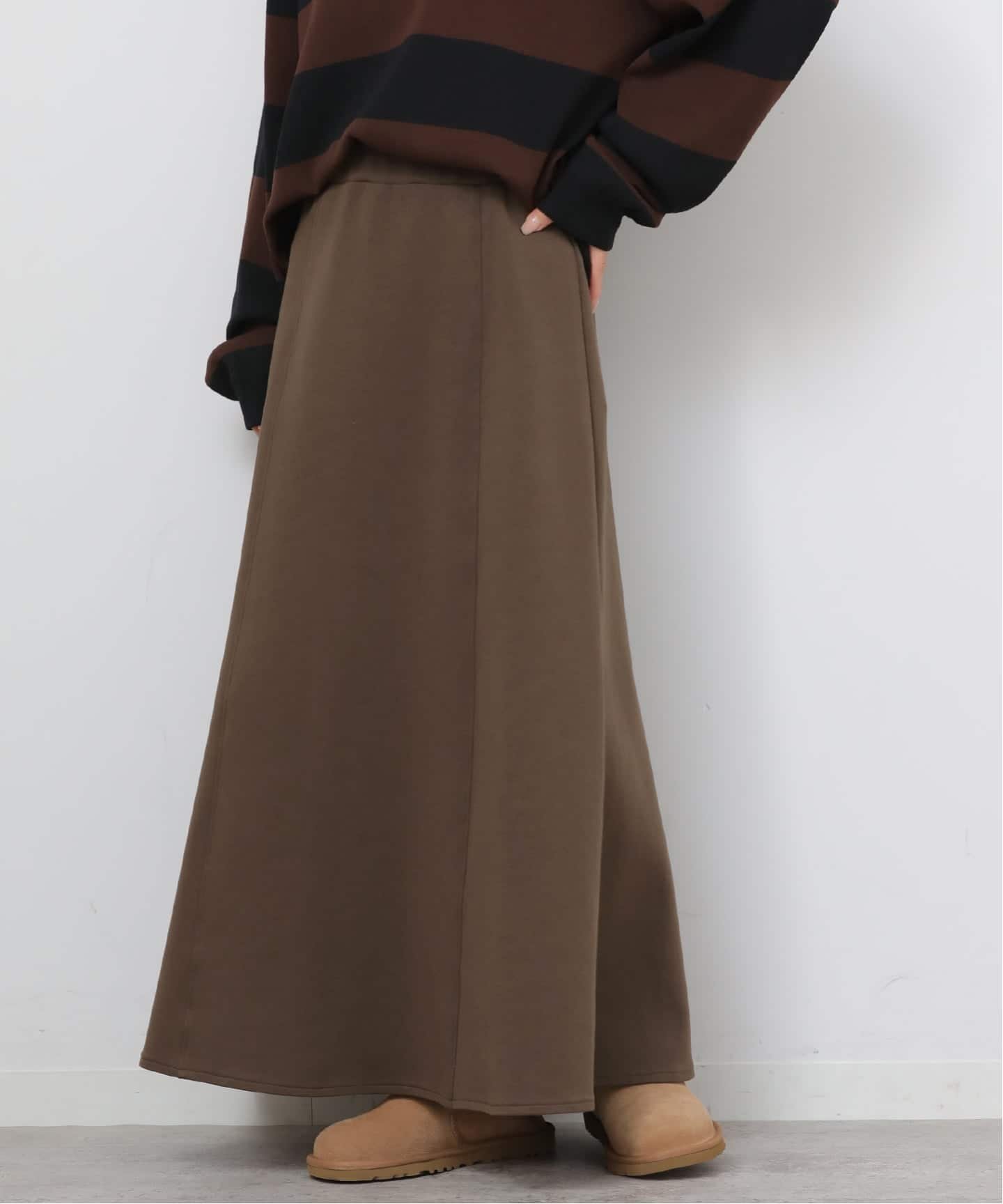 JOURNAL STANDARD relume 《追加 / 新色》CTダンボールフレアスカート ジャーナル スタンダード レリューム スカート ロング・マキシスカート ブラウン グレー ブラック
