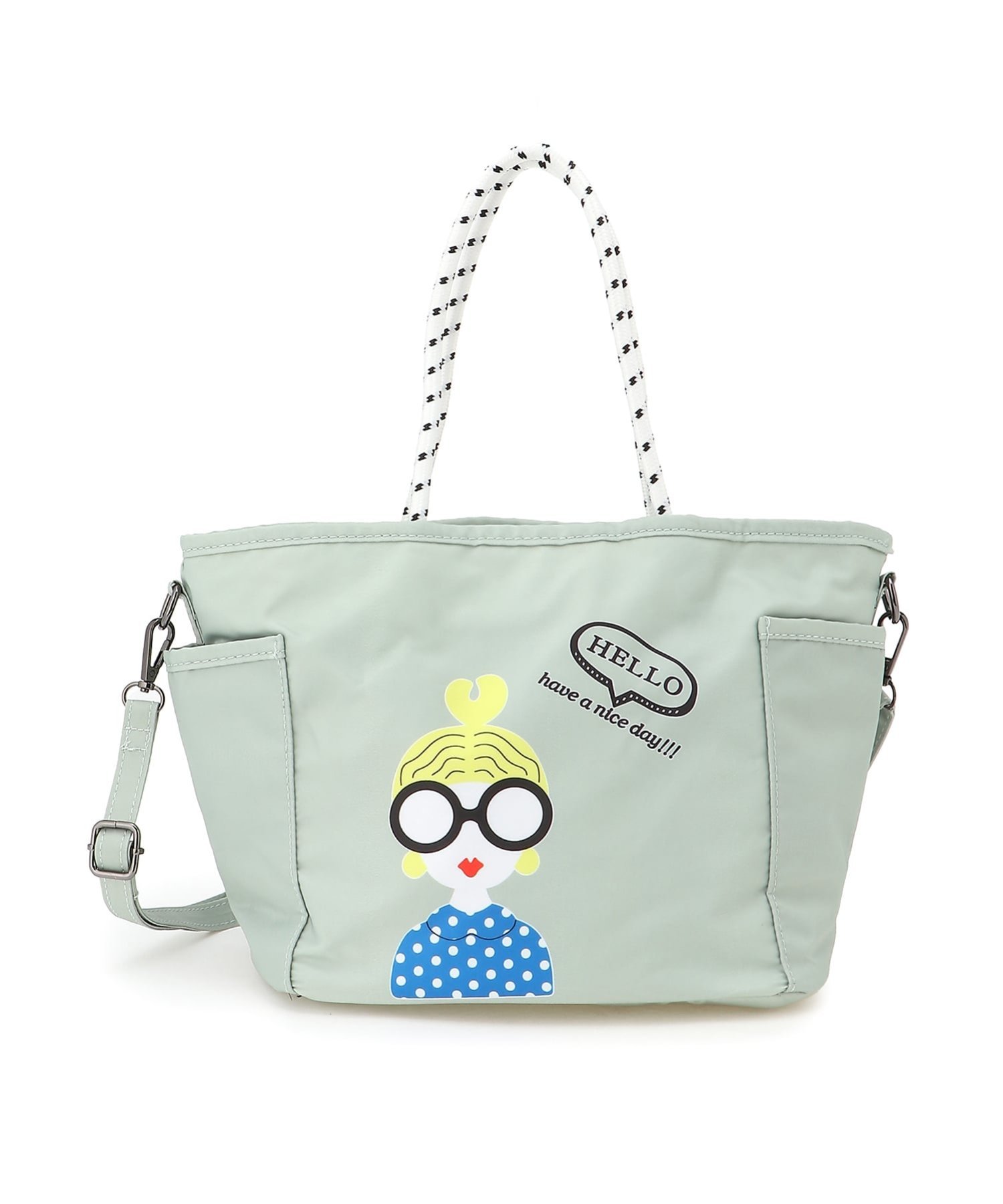 fiore fiore/(W)ナイロンバンサングラスロープハンドルハンドバッグ ファッションバッグプラザ　ラミー バッグ ハンドバッグ レッド オレンジ グレー ブラック【送料無料】