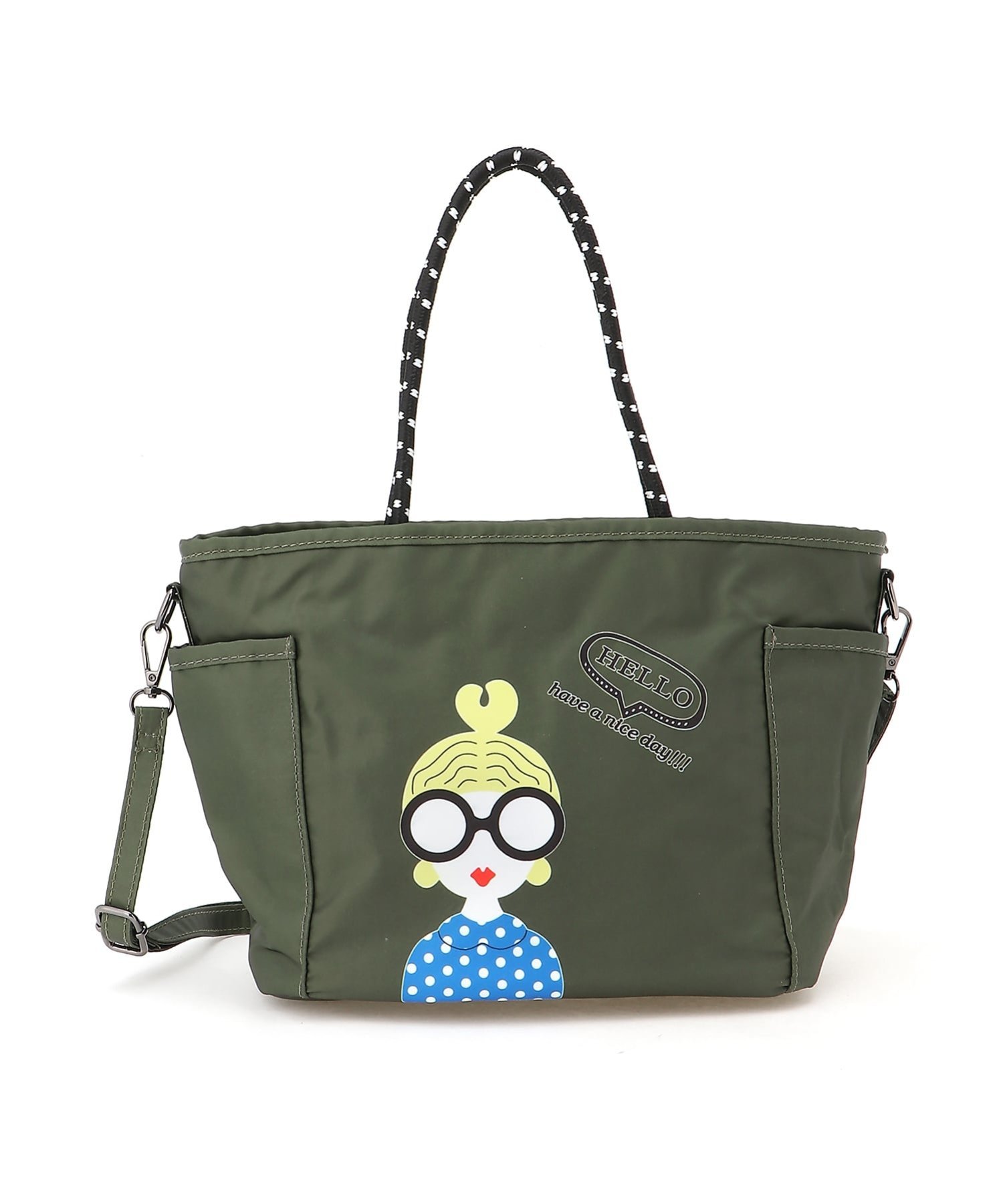 fiore fiore/(W)ナイロンバンサングラスロープハンドルハンドバッグ ファッションバッグプラザ　ラミー バッグ ハンドバッグ レッド オレンジ グレー ブラック【送料無料】