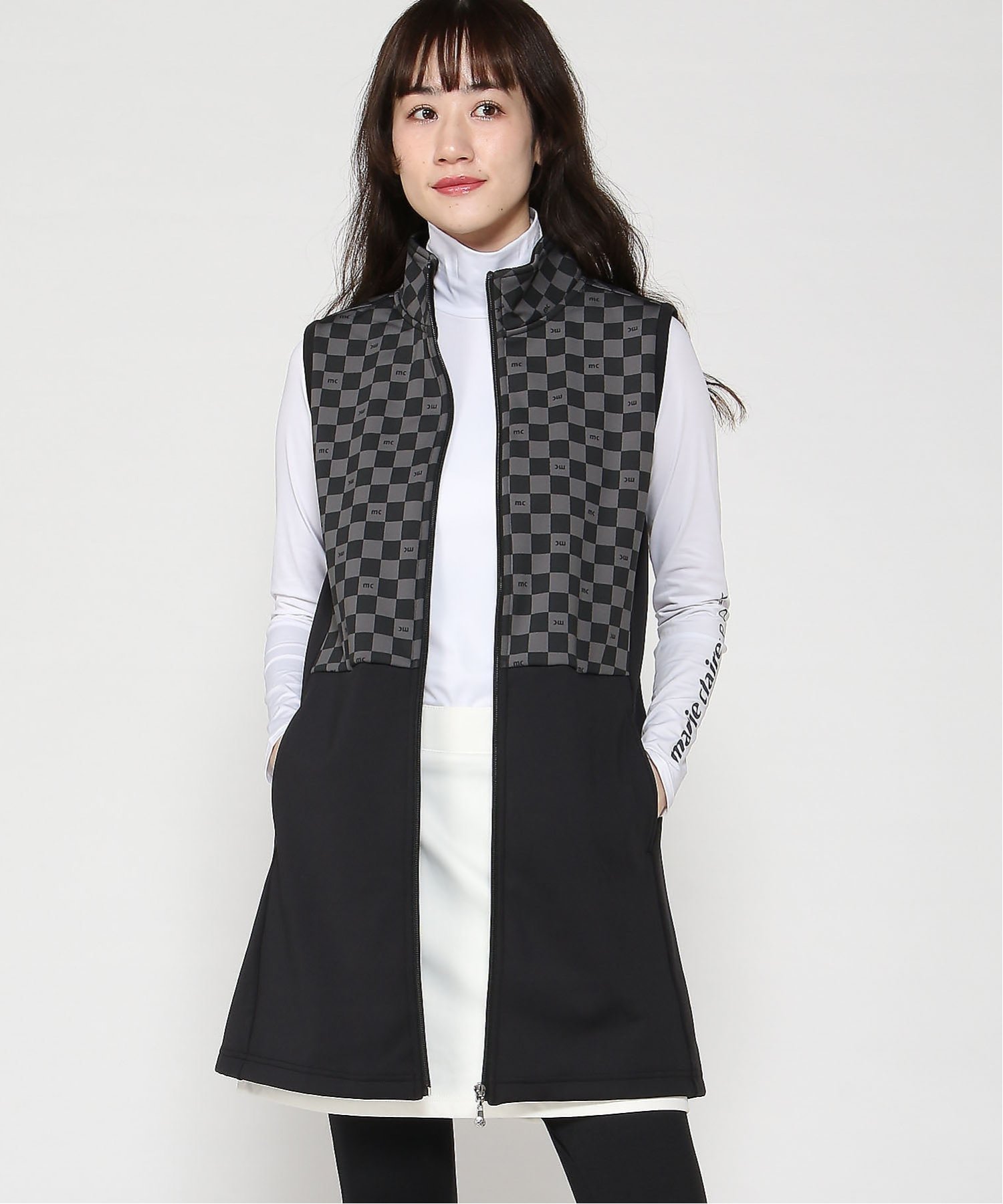 marie claire sport marie claire sport/(W)ワンピースベスト｜UVカット/ストレッチ/保温 フィラゴルフ マリクレール トップス ベスト・ジレ ホワイト ブラック【送料無料】