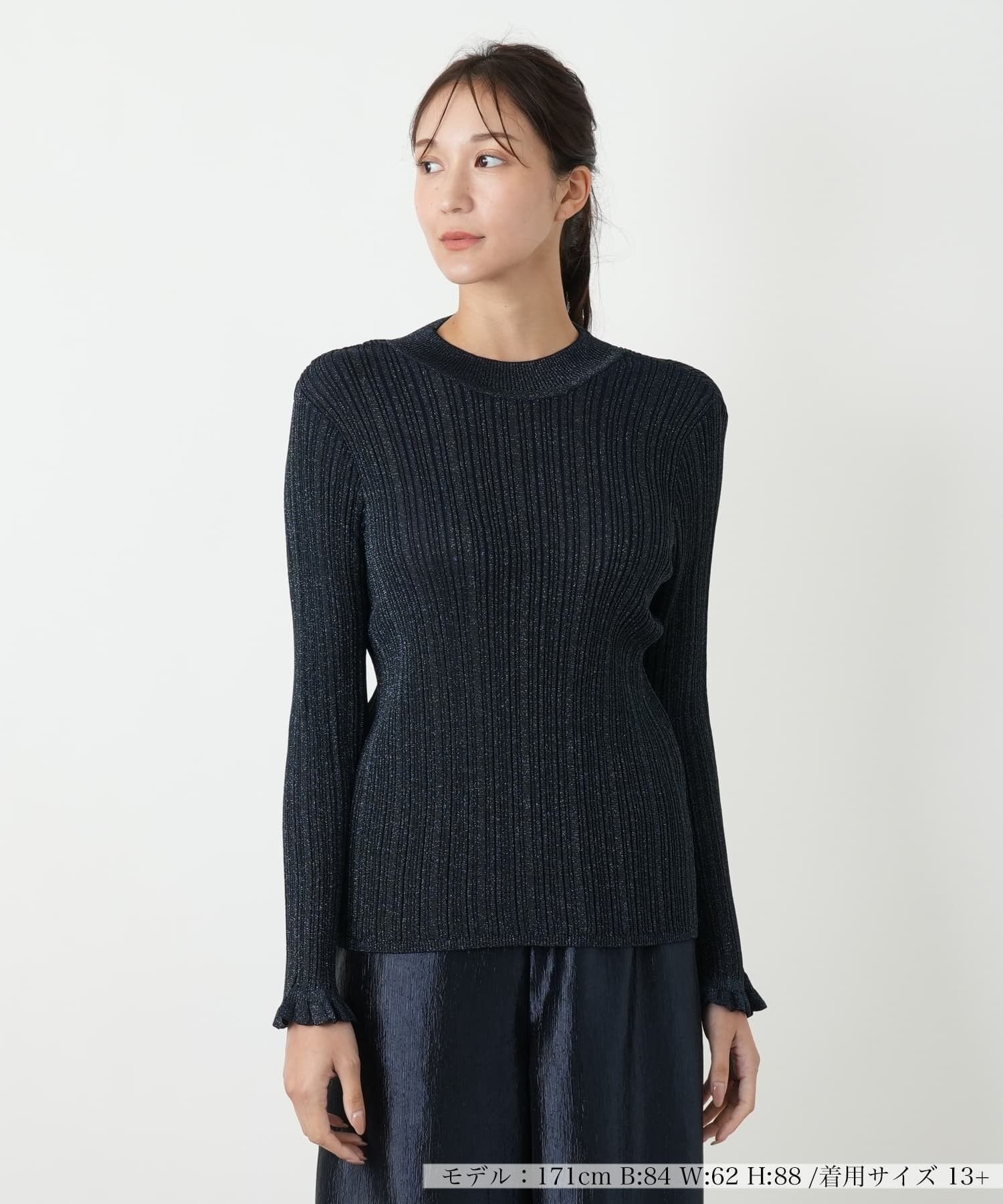 【SALE／68%OFF】Leilian PLUS HOUSE セーター【BOURGE】 レリアン　プラスハウス トップス ニット ネイビー レッド【送料無料】