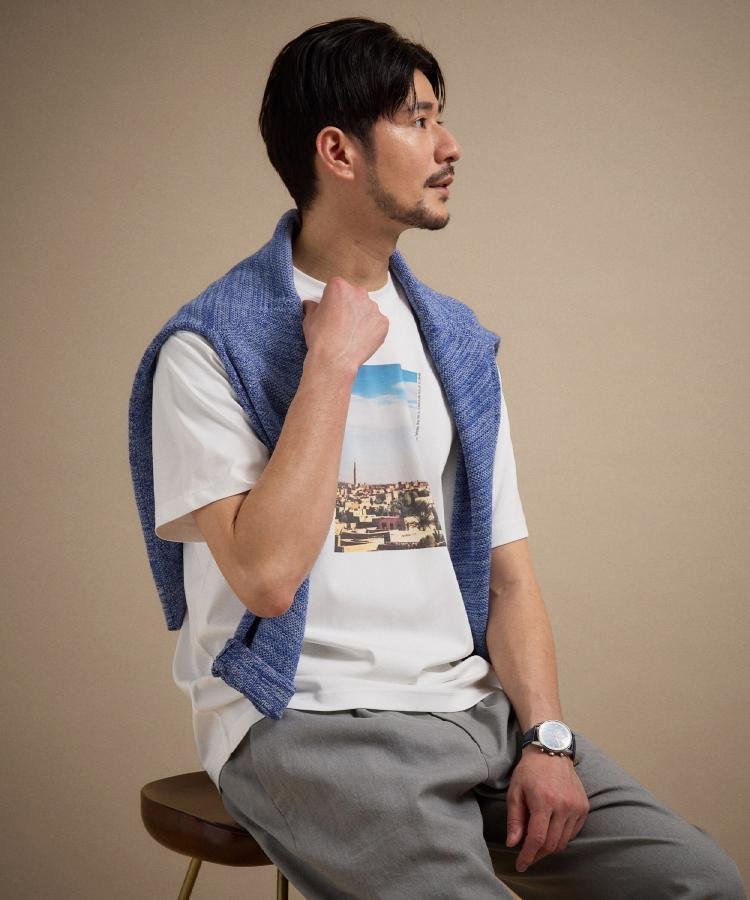 TAKEO KIKUCHI マラケシュ フォト Tシャツ タケオキクチ トップス カットソー・Tシャツ ホワイト