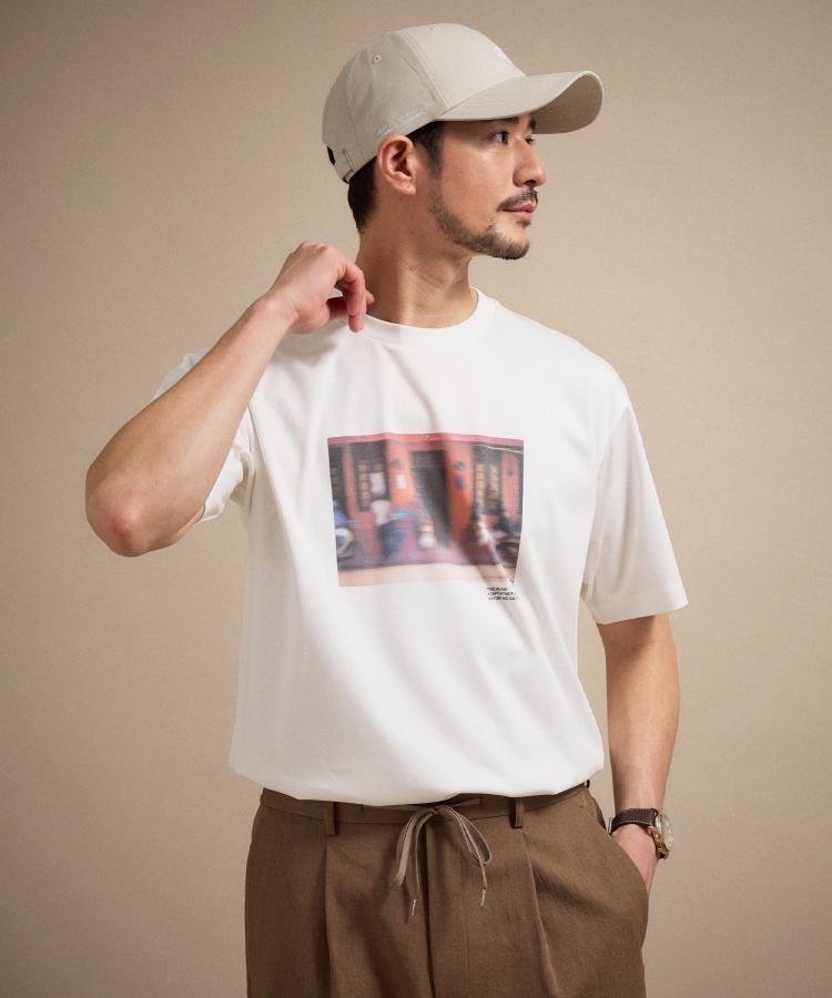 TAKEO KIKUCHI マラケシュ フォト Tシャツ タケオキクチ トップス カットソー・Tシャツ ホワイト