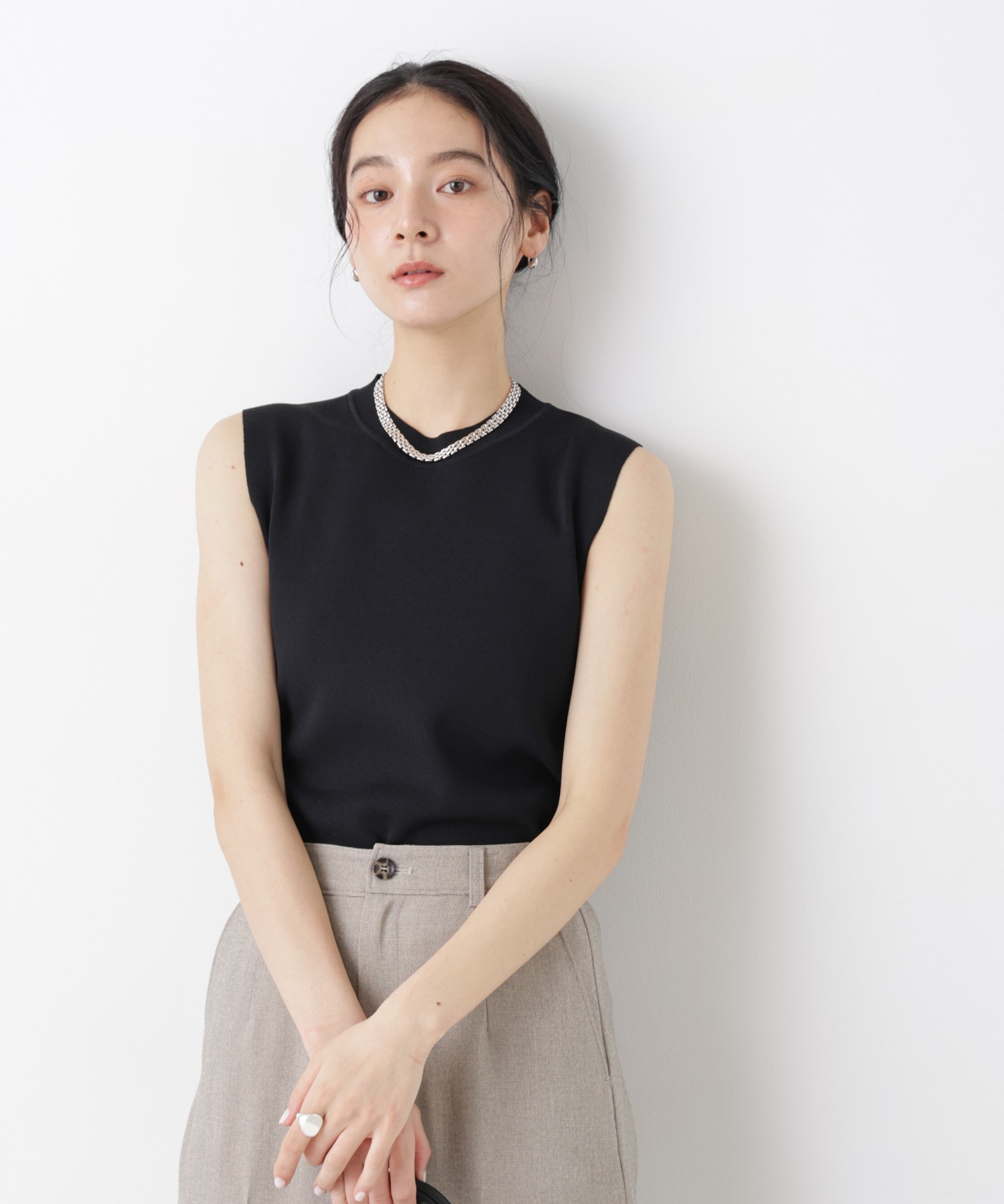 【SALE／35%OFF】NANO universe SUMMER VEIL KNIT 総針ノースリーブニット ナノユニバース トップス ニット イエロー ブラック ピンク ホワイト【送料無料】 stylife-15639912 Rakuten Fashion サンプル画像2