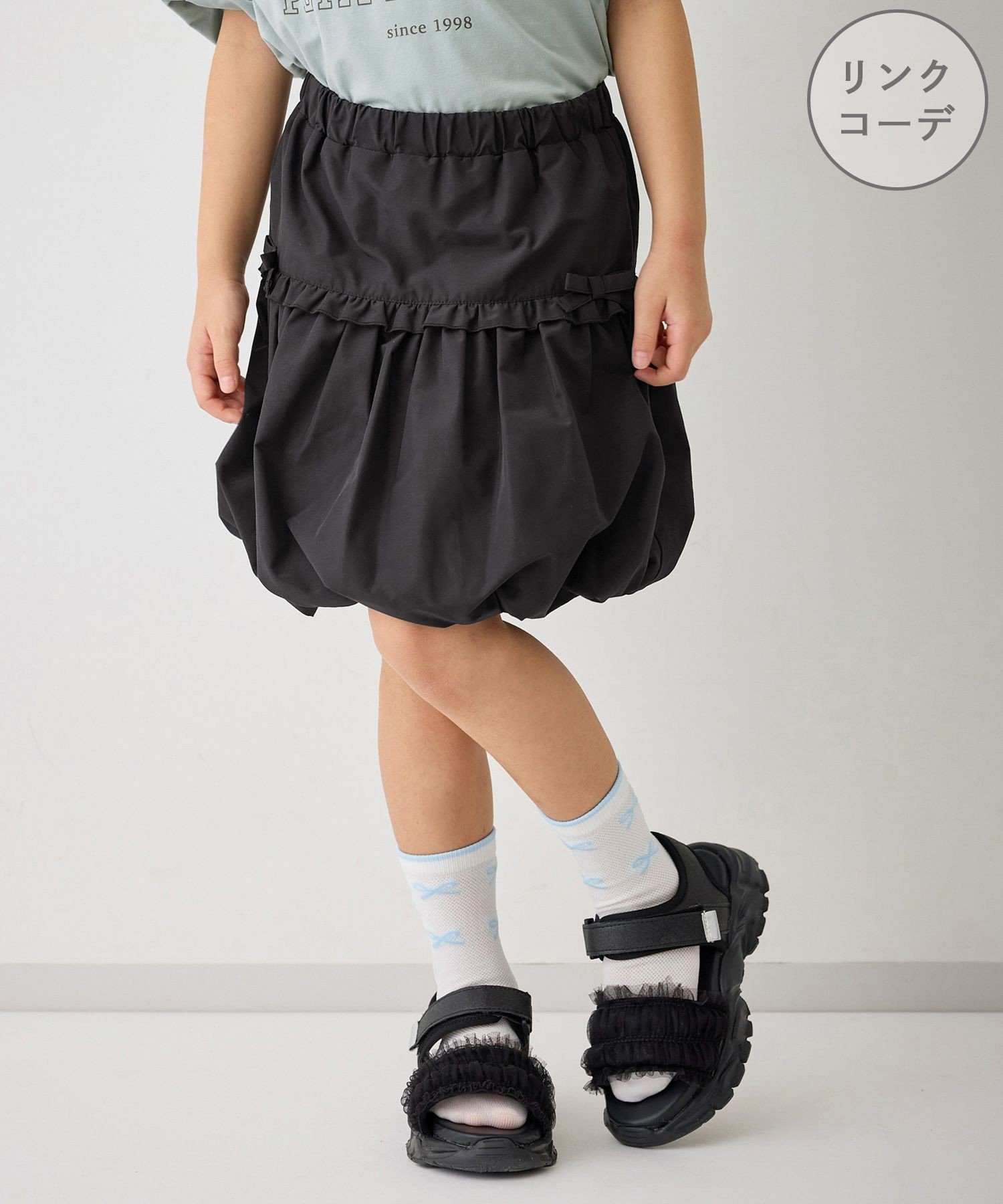 【SALE／50%OFF】ROPE' PICNIC KIDS 【KIDS/キッズ】インナーパンツ付きバルーンミニスカート/リンクコーデ ロペピクニック スカート その他のスカート ブラウン ブラック