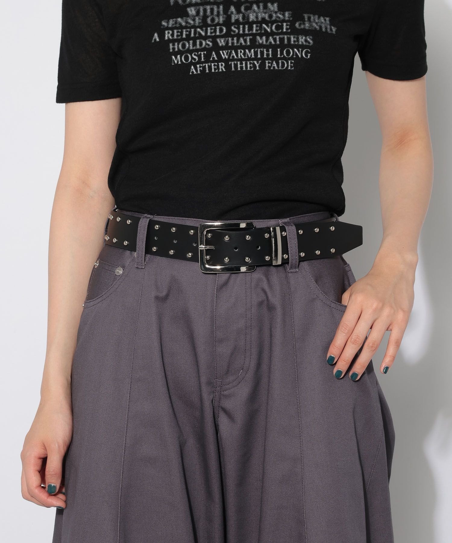 PAGEBOY ダブルスタッズベルト ページボーイ ファッション雑貨 ベルト ブラック レッド