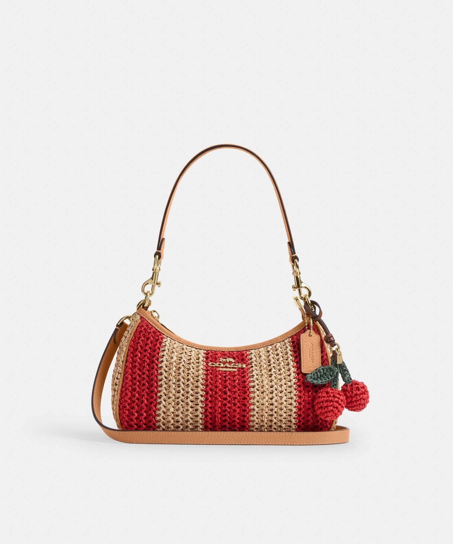 COACH OUTLET 【公式】テリ ショルダー バッグ ストライプ アンド チャーム コーチ アウトレット バッグ ショルダーバッグ レッド【送料無料】