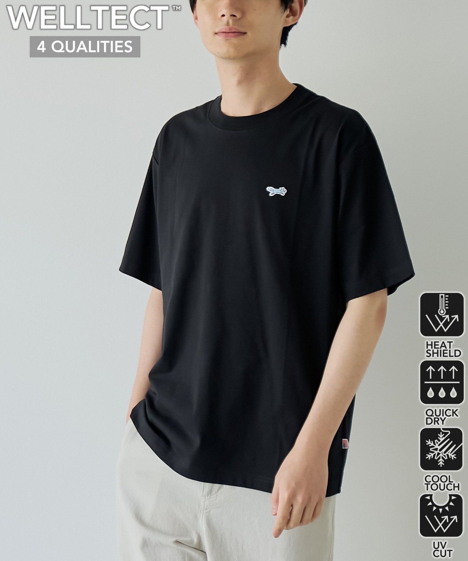 coen 【UVカット・接触冷感・吸水速乾・遮熱性】Penneys x WELLTECT 別注ワンポイントTシャツ コーエン トップス カットソー・Tシャツ ベージュ ホワイト ブラック ネイビー