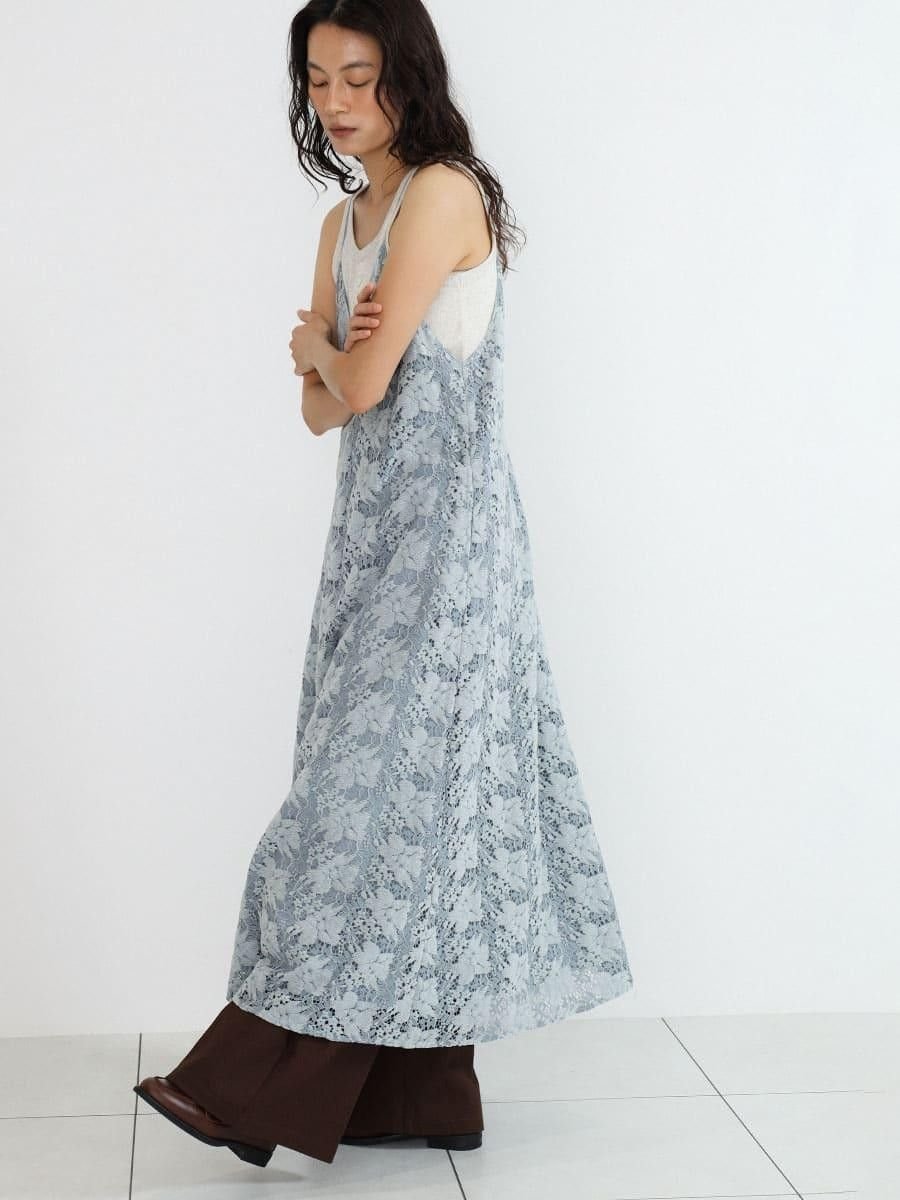 FIKA. Brushed floral lace onepiece ラシュッド ワンピース・ドレス ワンピース ブラック ホワイト ブルー【送料無料】