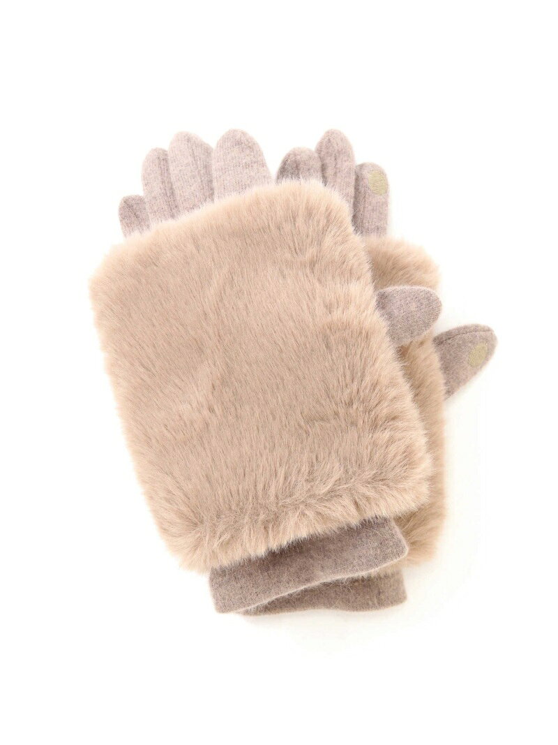 【SALE／70%OFF】FREE'S MART ジャージ×エコファー3Wayグローブ フリーズ マート ファッション雑貨 ハンカチ・ハンドタオル ブラック ベージュ