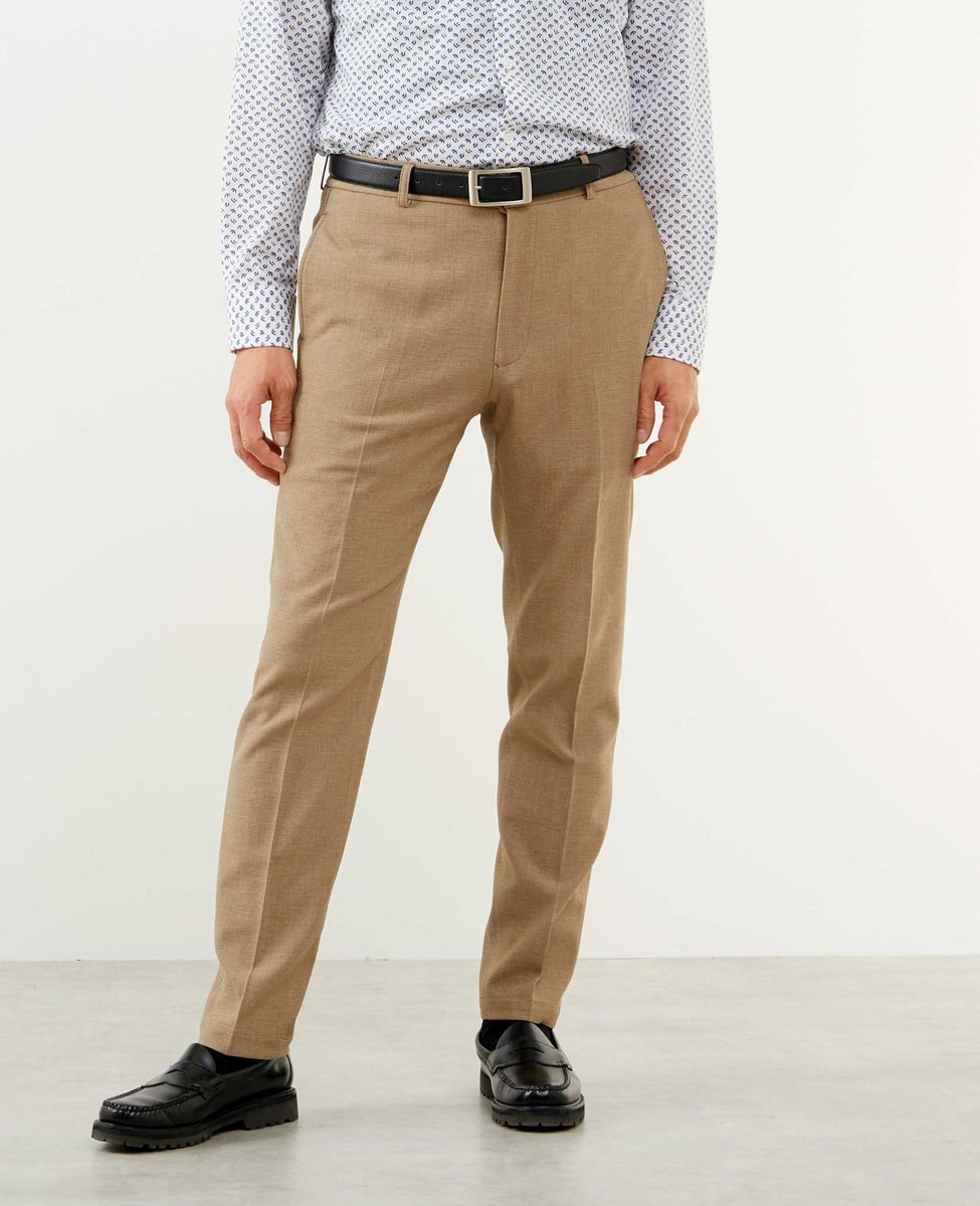 MEN'S MELROSE リランチェブッチャーストレッチパンツ(セットアップ可) メンズメルローズ パンツ スラックス・ドレスパンツ ベージュ ネイビー