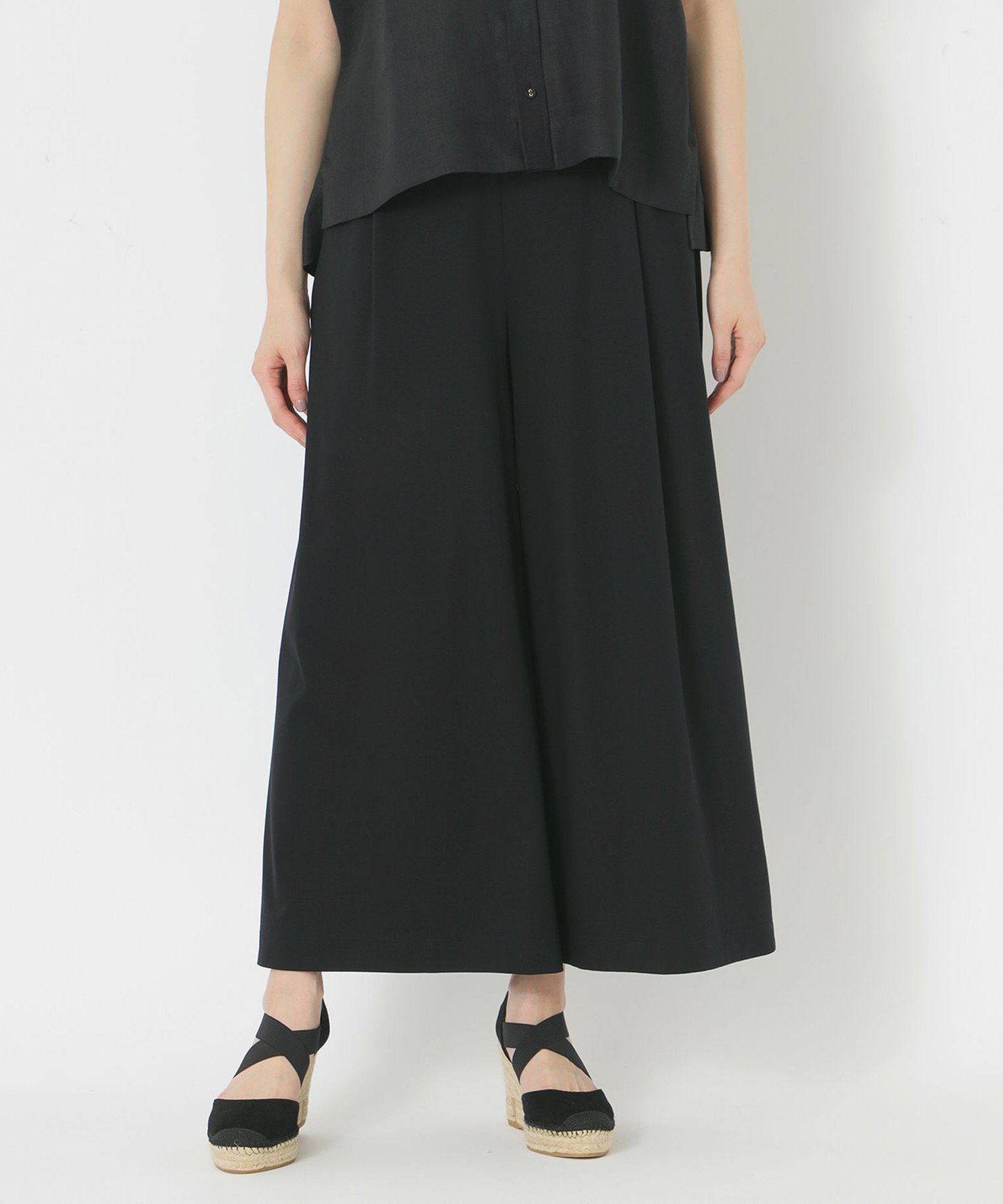 S.ESSENTIALS 【DRESOPHY】シルキースムースワイドパンツ エス エッセンシャルズ パンツ その他のパンツ ブラック ブラウン イエロー ネイビー