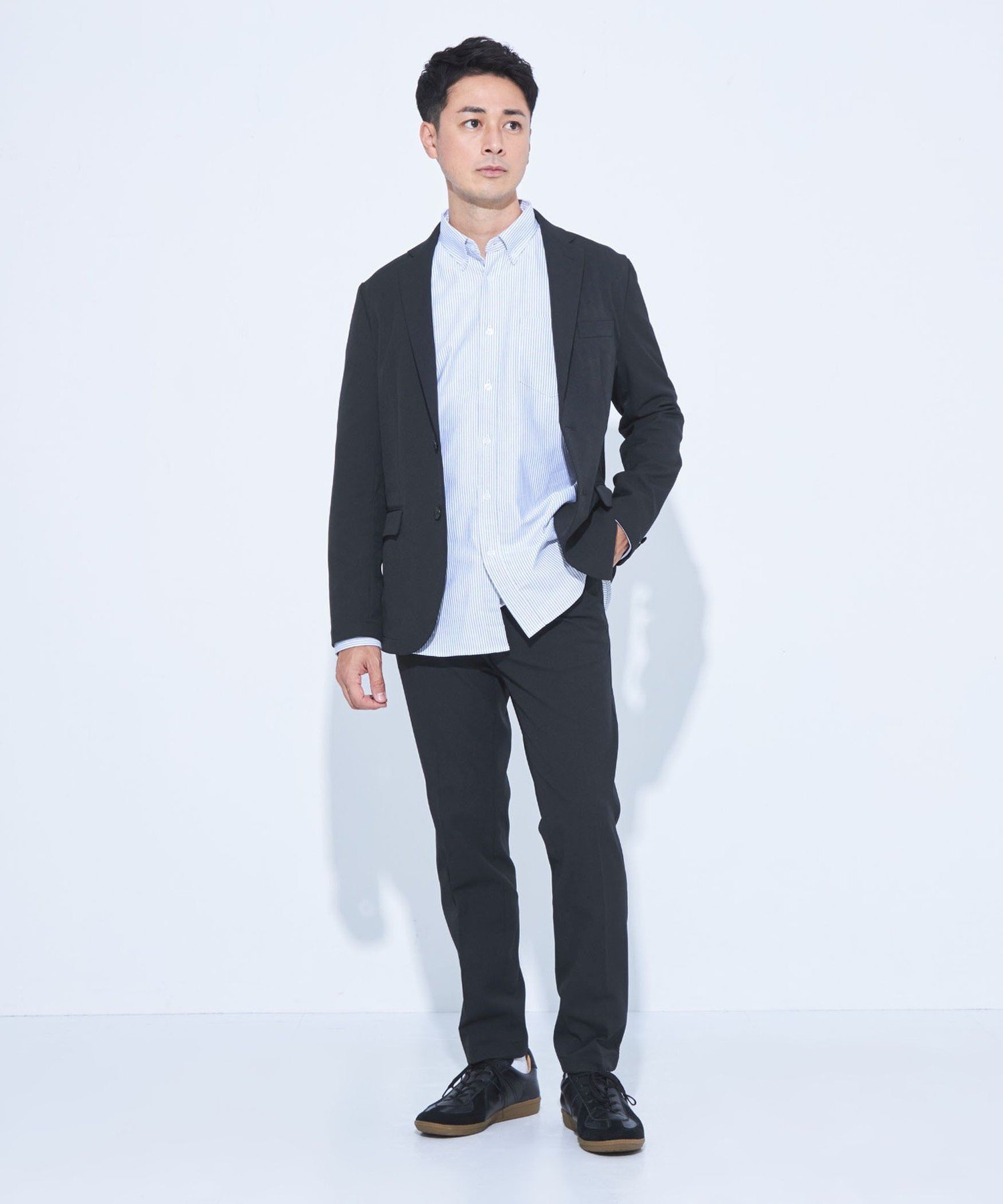 UNITED ARROWS green label relaxing 【WEB限定】JUST fit Wライク セットアップ ジャケット&パンツ -ストレッチ・防シワ- ユナイテッドアローズ グリーンレーベルリラクシング ジャケット・アウター テーラードジャケット・ブレザー ネイビー グレー ブラウン 【送料無料】