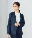 COMME CA ISM 【セットアップ対応】メランジジャージ ノーカラージャケット コムサイズム スーツ・フォーマル スーツジャケット ネイビー【送料無料】