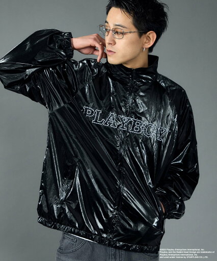 B ONE SOUL 【SEQUENZ(シークエンズ)】PB COATING JACKET / プレイボーイ ジャケット コーティング フルジップ センターロゴ ナバル ジャケット・アウター ブルゾン・ジャンパー ブラック【送料無料】 B ONE SOUL 【SEQUENZ(シークエンズ)】PB COATING JACKET / プレイボーイ ジャケット コーティング フルジップ センターロゴ ナバル ジャケット・アウター ブルゾン・ジャンパー ブラック【送料無料】