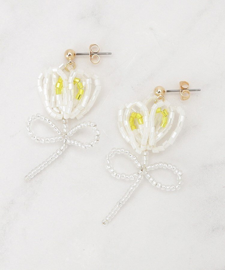 【SALE／46%OFF】Couture Brooch フラワービーズピアス クチュールブローチ アクセサリー・腕時計 ピアス ブルー