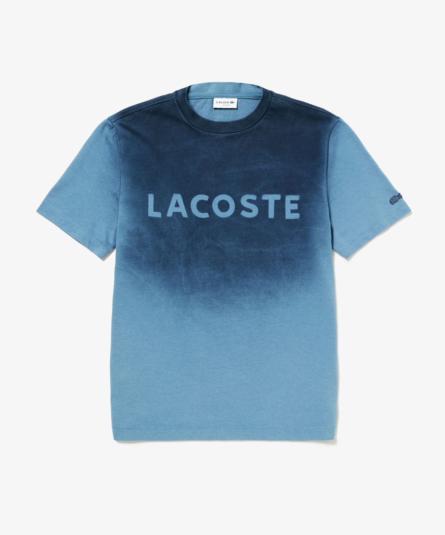 グラデーション ステンシルブランドネームロゴTシャツ ラコステ トップス カットソー・Tシャツ ネイビー ブラウン ブルー