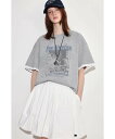 【SALE/30%OFF】Fano Studios プリントレース半袖Tシャツ FX25S366 Fano Studios チュクラ トップス カットソー・Tシャツ グレー【送料無料】