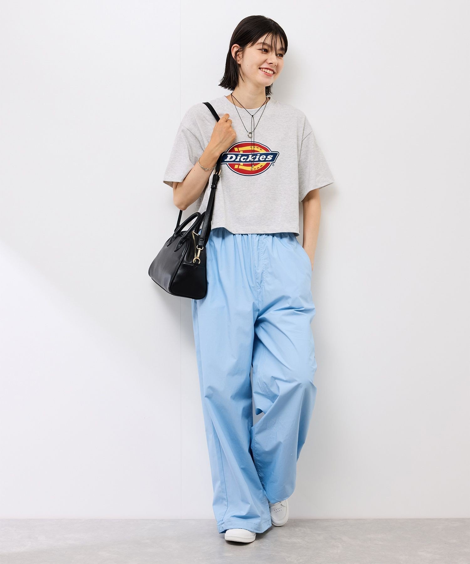 【SALE／40%OFF】ROPE' PICNIC 【Dickies】アイコンクロップドTシャツ ロペピクニック トップス カットソー・Tシャツ ホワイト