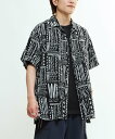 CONVERSE TOKYO BLOCK PRINT OVERSIZED SHIRT コンバーストウキョウ トップス シャツ・ブラウス ブルー ネイビー ベージュ【送料無料】