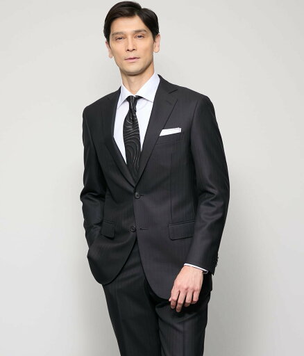NEWYORKER MEN PREMIUM CLOTH Beyond シャドウストライプ スーツ ニューヨーカー スーツ・フォーマル セットアップスーツ ブラック【送料無料】 NEWYORKER MEN PREMIUM CLOTH Beyond シャドウストライプ スーツ ニューヨーカー スーツ・フォーマル セットアップスーツ ブラック【送料無料】