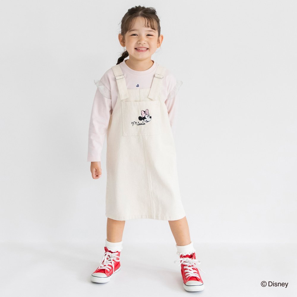 branshes [Disney/디즈니] 점퍼 스커트 브랜셰스 원피스 드레스 점퍼 스커트 화이트 핑크 [무료 배송]
