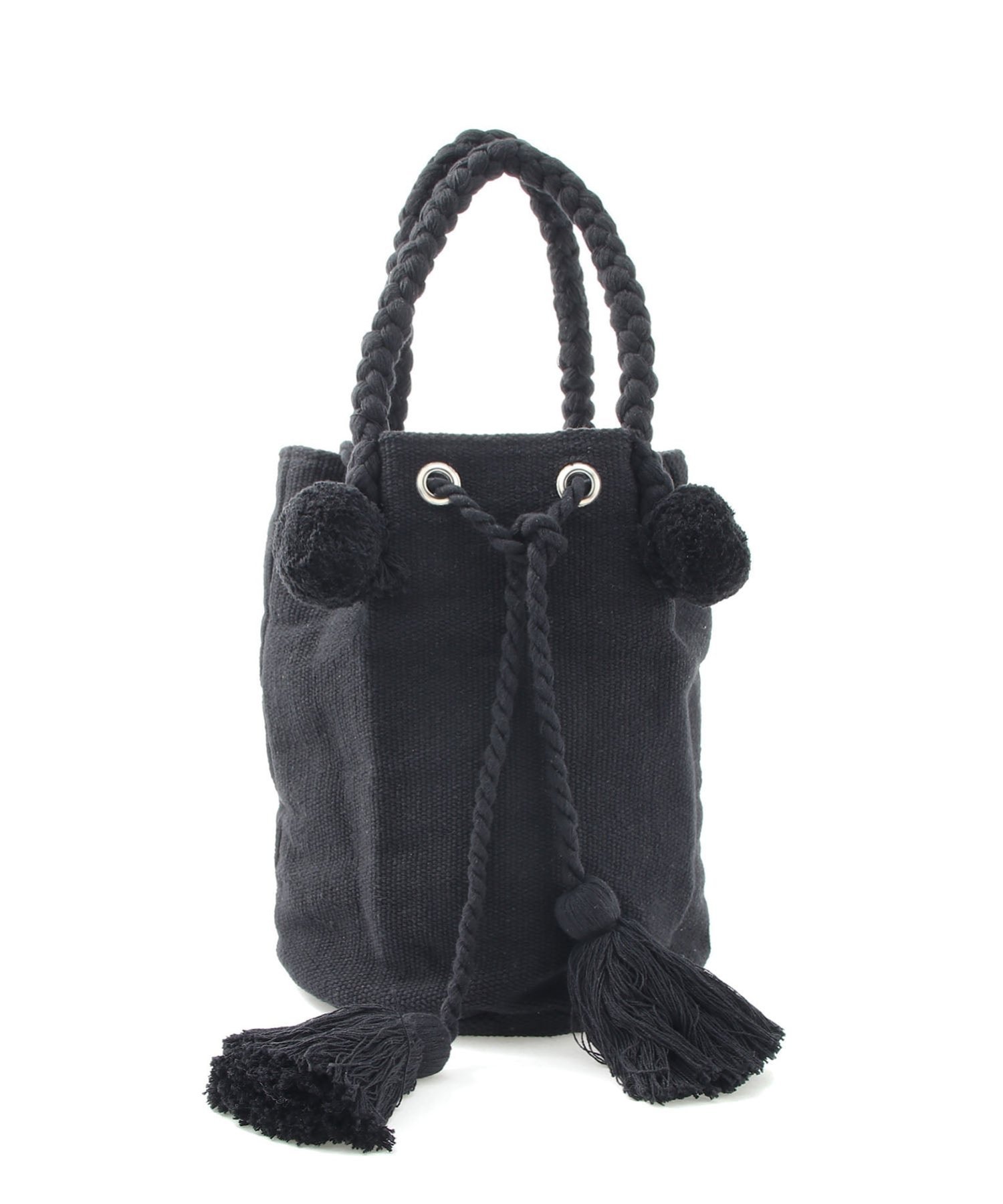 【SALE／30%OFF】Swaraj Swaraj/(U)JQ Bucket ポンポンTOTE スワラージ バッグ トートバッグ ブラック ベージュ【送料無料】