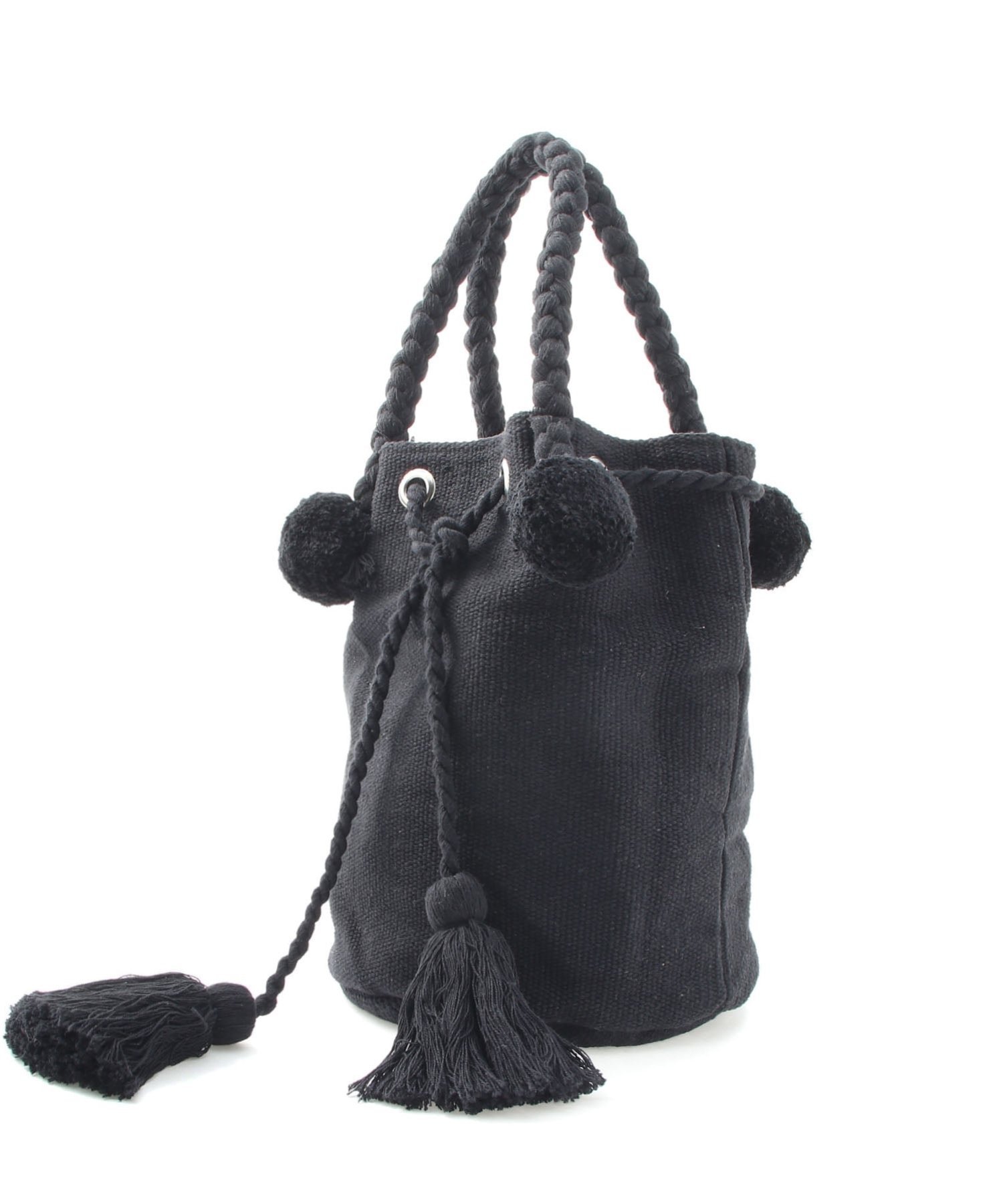 Swaraj Swaraj/(U)JQ Bucket ポンポンTOTE スワラージ バッグ トートバッグ ブラック ベージュ