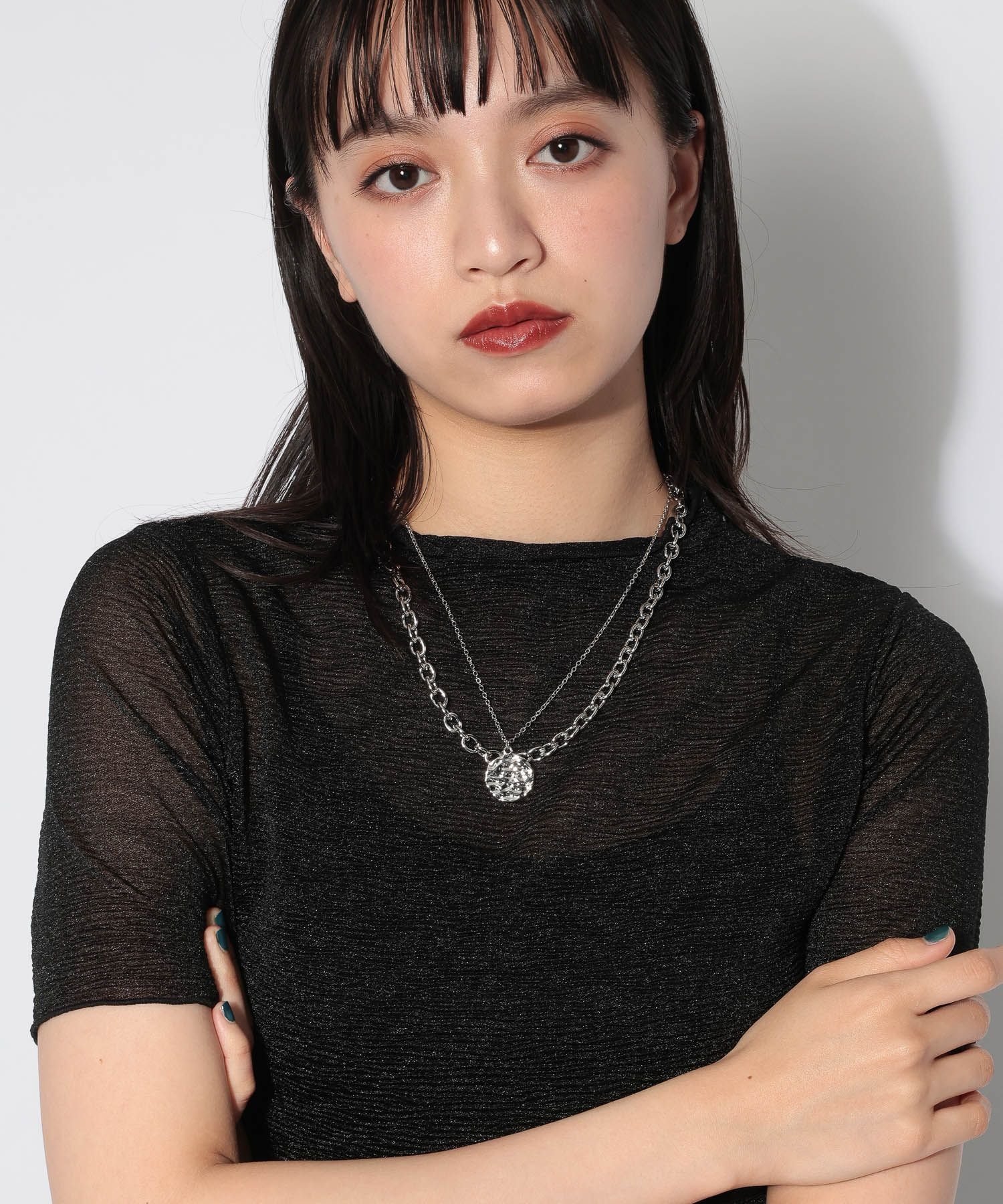 PAGEBOY ダブルチェーンコインネックレス ページボーイ アクセサリー・腕時計 ネックレス シルバー