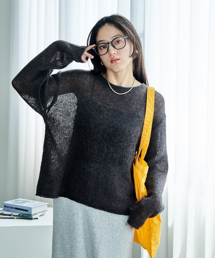 FREAK'S STORE モヘア混 アルパカリブニットプルオーバー 26AW フリークスストア トップス ニット ピンク グレー グリーン【送料無料】