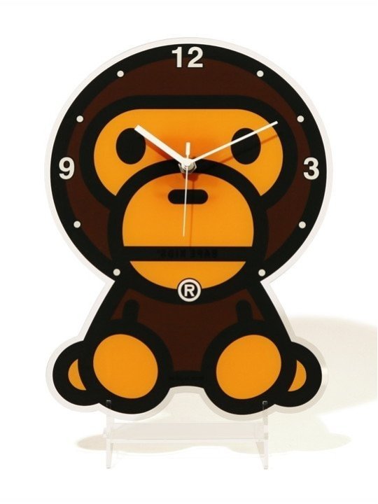 A BATHING APE BABY MILO WALL CLOCK M ア ベイシング エイプ インテリア 生活雑貨 時計 ブラウン【送料無料】