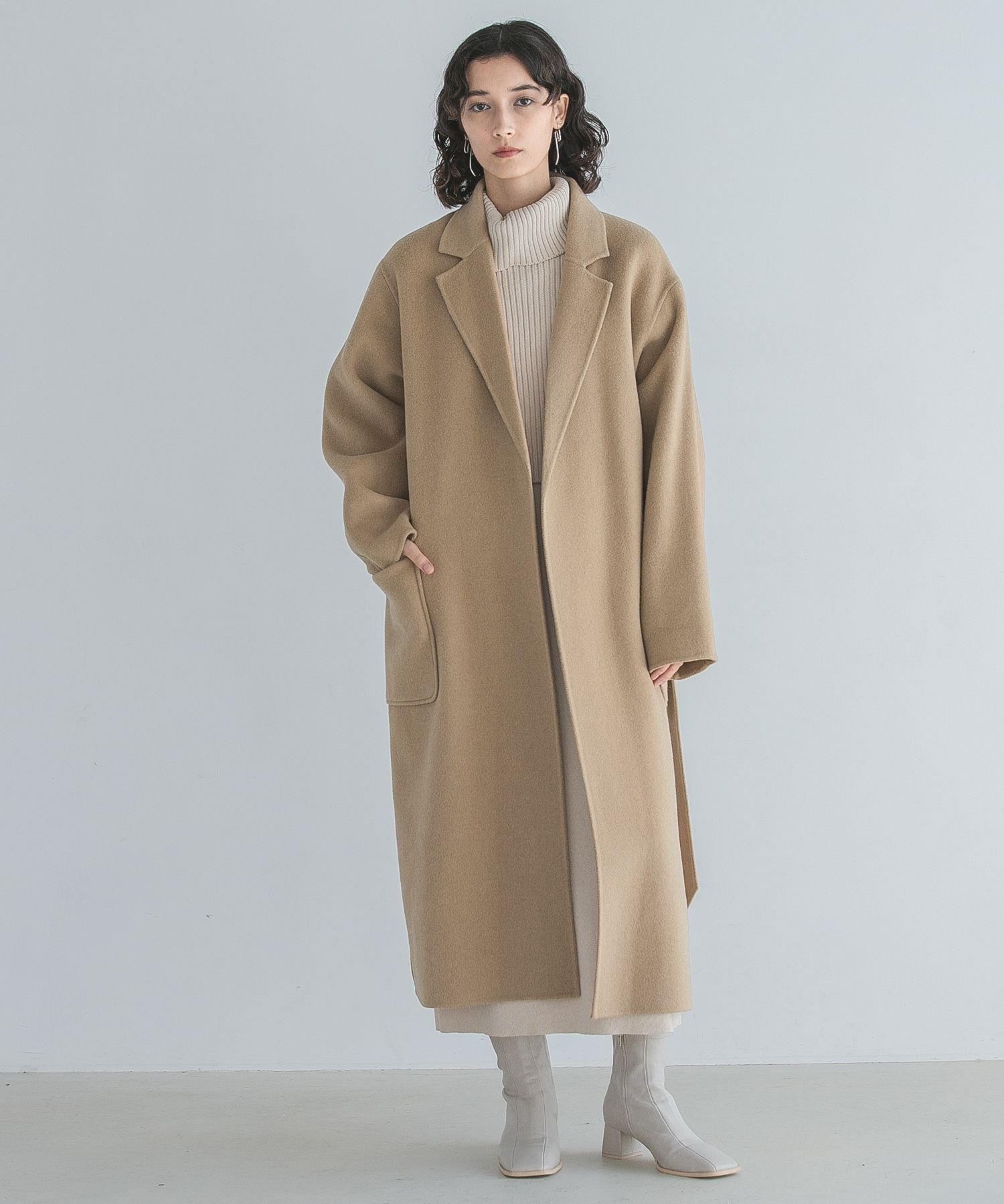 【SALE／59%OFF】apart by lowrys (W)casheepロングコート アパートバイローリーズ ジャケット・アウター その他のジャケット・アウター ブラウン グリーン グレー ネイビー【送料無料】のサムネイル