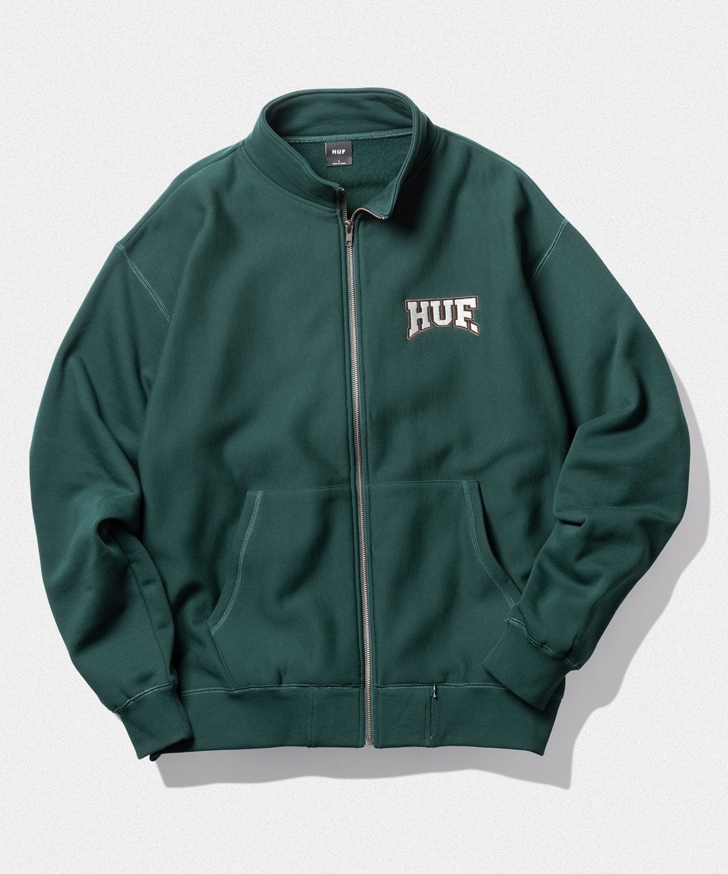 HUF HOME TEAM FULL ZIP FLEECE ハフ トップス その他のトップス グリーン ブラック グレー【送料無料】