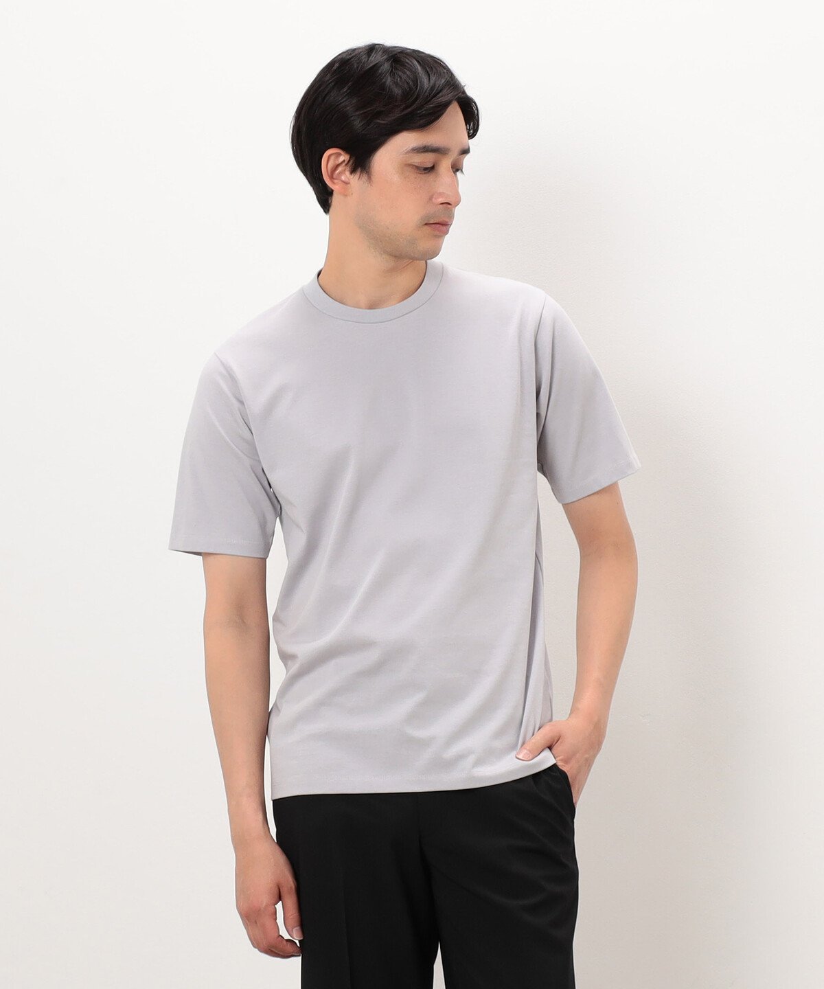 【接触冷感】Feel-Cool ジャケットTシャツ コムサイズム トップス カットソー・Tシャツ グレー ブラック